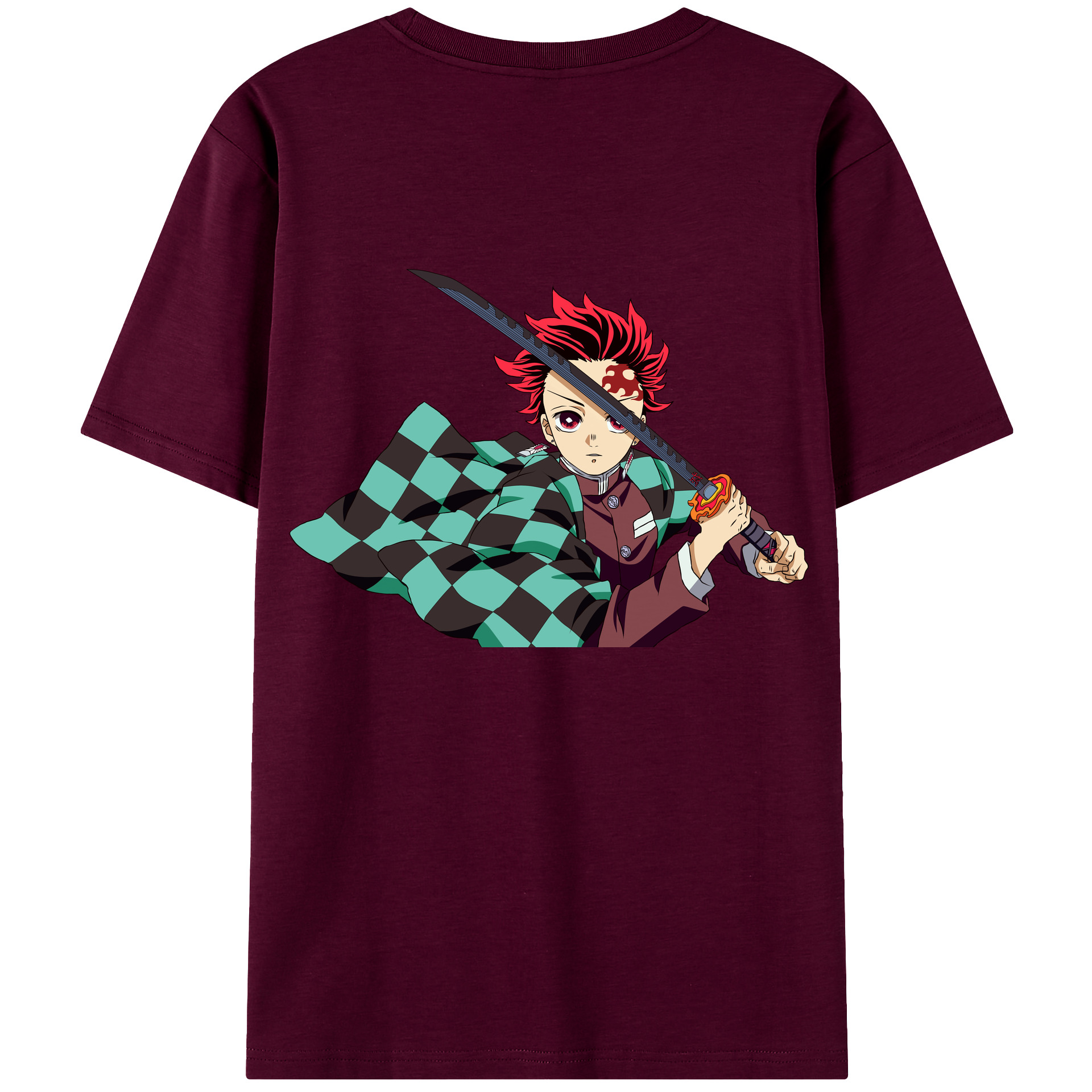 （画像用） 鬼滅の刃 竈門 炭治郎／かまど たんじろう Kamado Tanjirou レディース半袖Tシャツ(バックプリント)